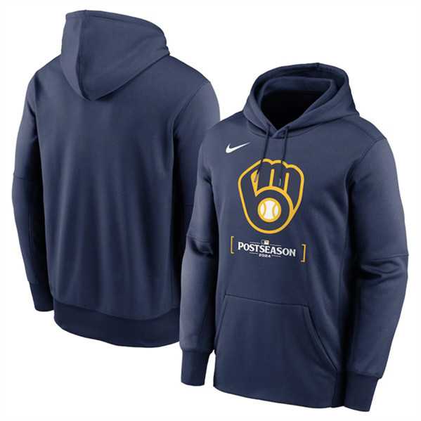 Men's Milwaukee Brewers Navy 2024 Postseason Collection Therma Pullover Hoodie,We sell and wholesale Men's Milwaukee Brewers Navy 2024 Postseason Collection Therma Pullover Hoodie on line form chian!
